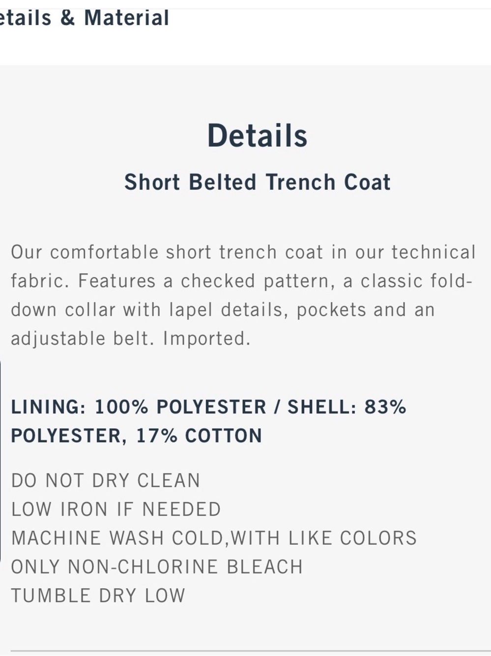 Short Belted Trench Coat - Picture 5 of 5